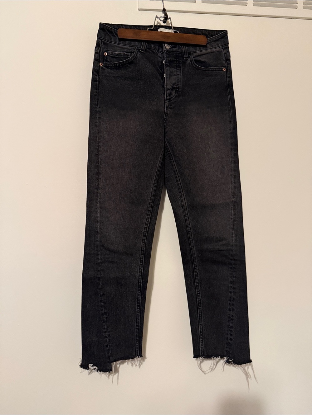 Black High-Rise Raw Hem Women’s Jeans